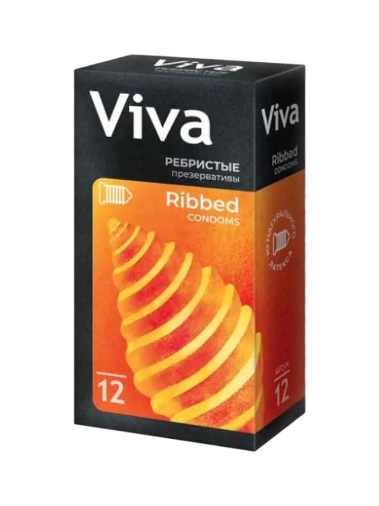 Презервативы  VIVA №12 ребристые RIBBED из натурального латекса Richter