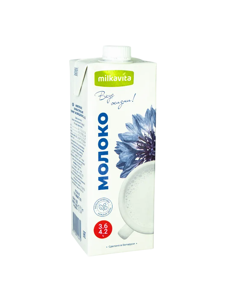 МОЛОКО MILKAVITA 1Л ОТБОРНОЕ 3,6-4,2% - фото 1