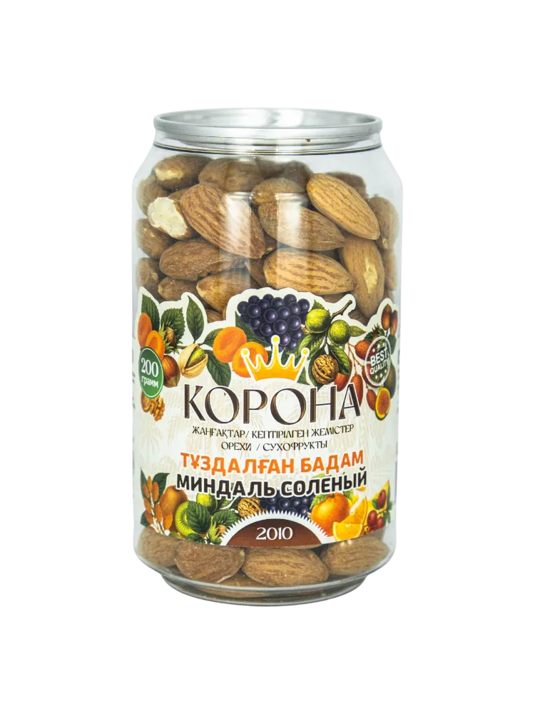 МИНДАЛЬ СОЛЕНЫЙ КОРОНА 200Г БАНКА