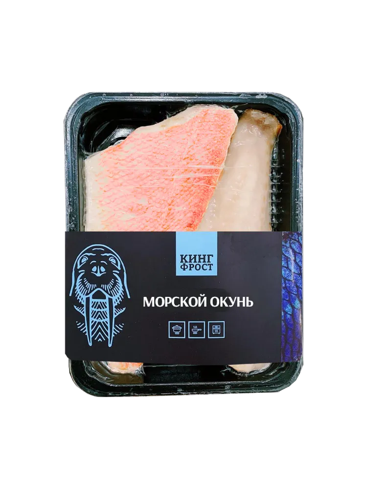 ОКУНЬ ФИЛЕ КИНГ ФРОСТ 400Г С КОЖЕЙ В/У ЗАМ