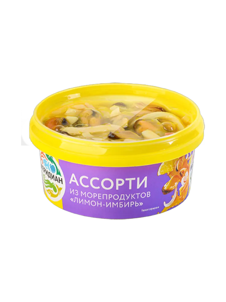 АССОРТИ МЕРИДИАН 180Г МОРЕПРОДУКТЫ В СОУСЕ ЛИМОН/ИМБИРЬ