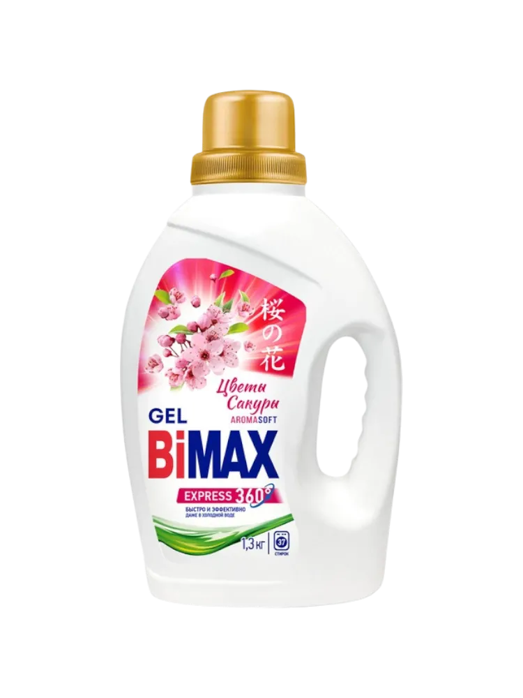 ГЕЛЬ Д/СТИРКИ BIMAX 1,3КГ ЦВЕТЫ САКУРЫ - фото 1
