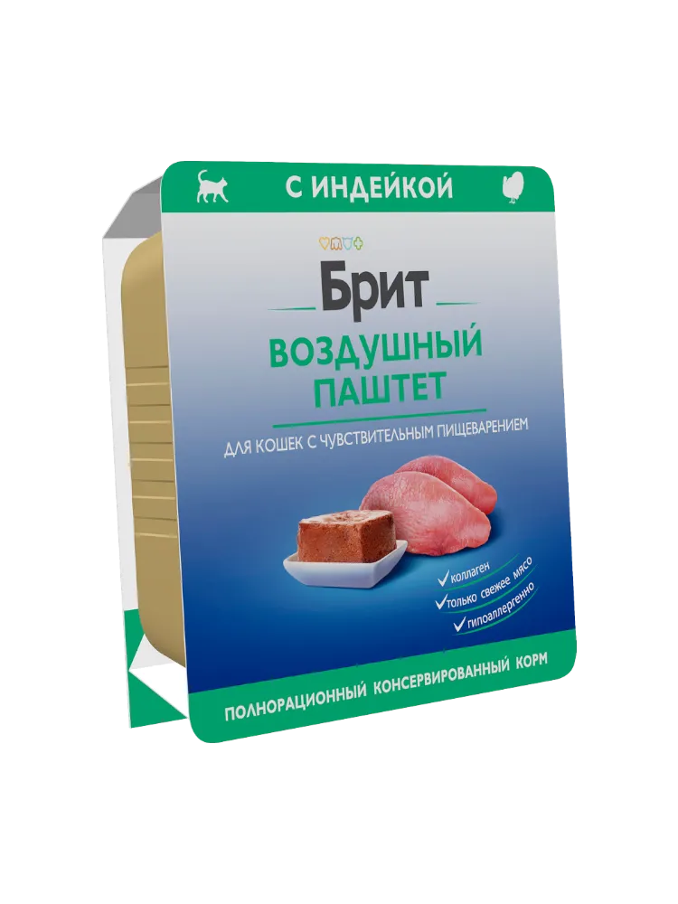 КОРМ Д/КОШЕК BRIT 100Г PREMIUM ИНДЕЙКА ПАШТЕТ - фото 1