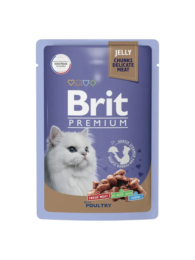 КОРМ Д/КОШЕК BRIT 85Г PREMIUM АССОРТИ ИЗ ПТИЦ ЖЕЛЕ - фото 1