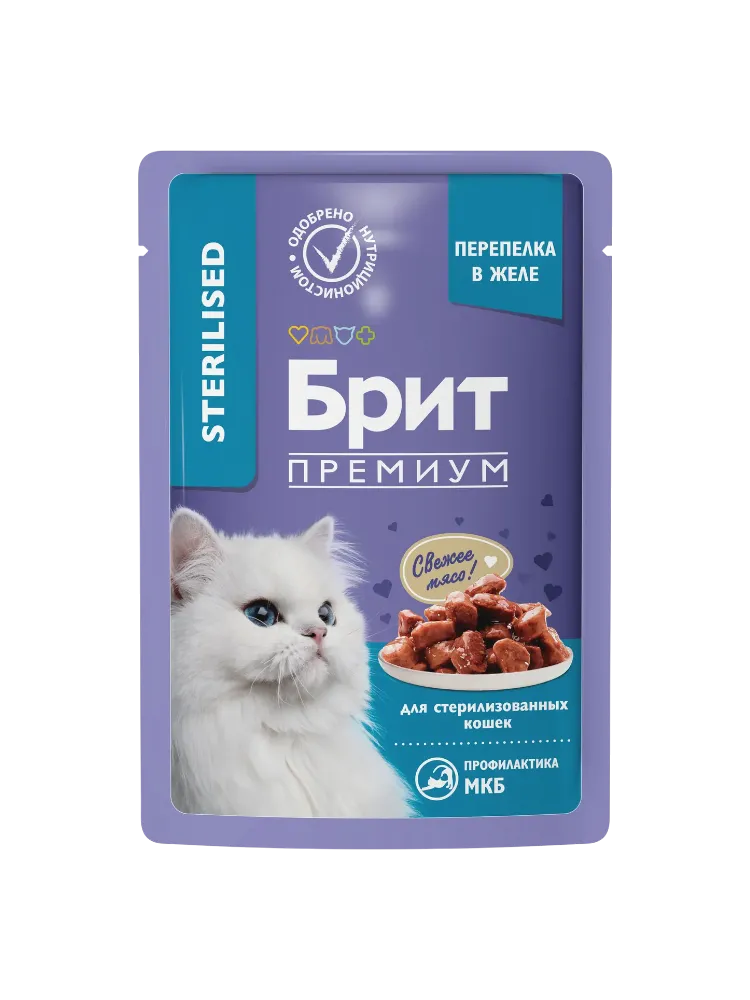 КОРМ Д/КОШЕК BRIT 85Г PREMIUM ПЕРЕПЁЛКА ЖЕЛЕ - фото 1