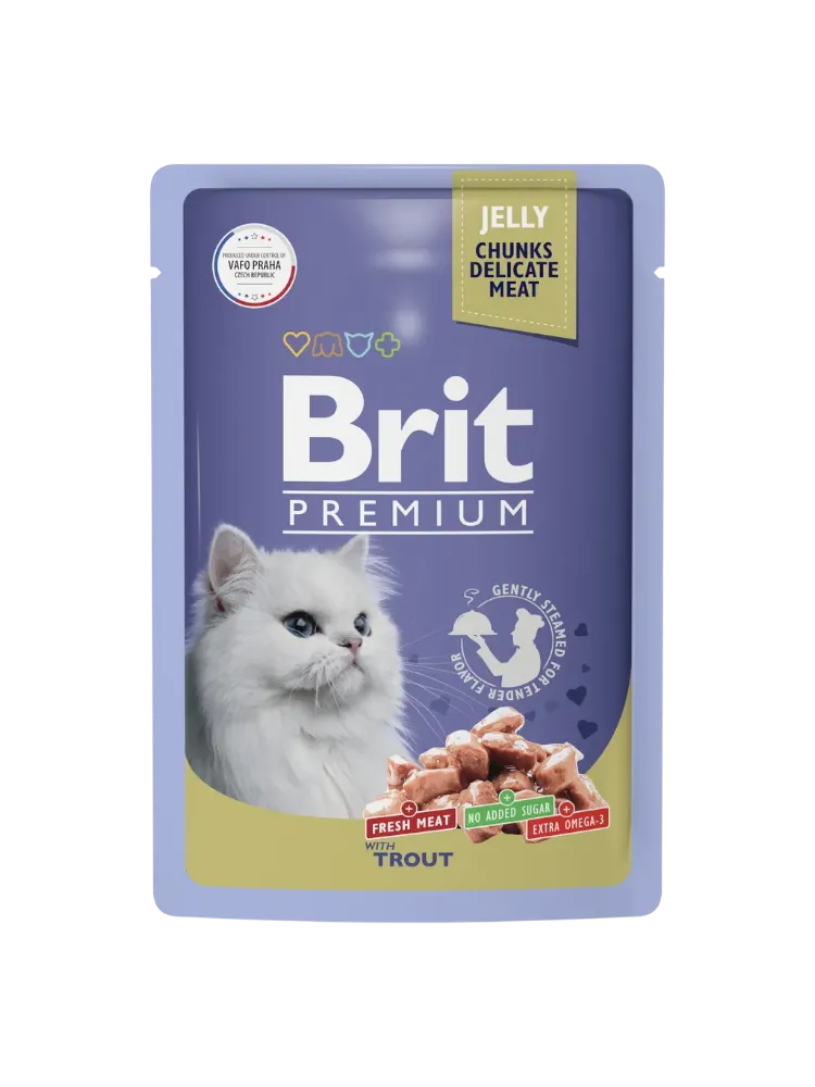 КОРМ Д/КОШЕК BRIT 85Г PREMIUM ФОРЕЛЬ В ЖЕЛЕ ЖЕЛЕ - фото 1