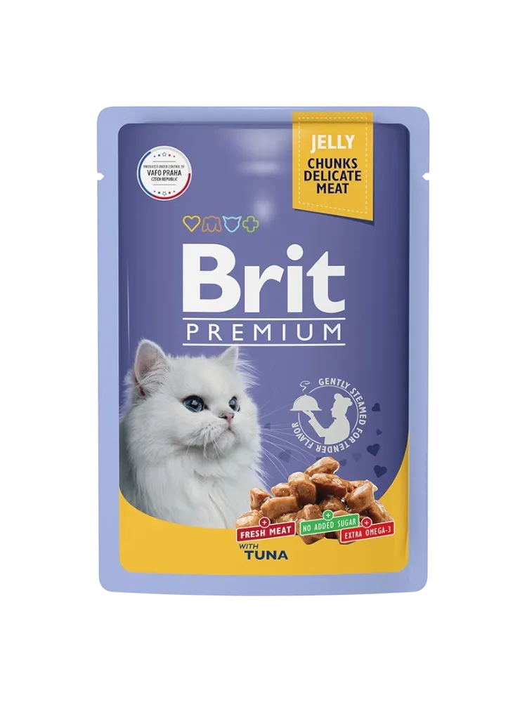 КОРМ Д/КОШЕК BRIT 85Г PREMIUM ТУНЕЦ В ЖЕЛЕ ЖЕЛЕ - фото 1
