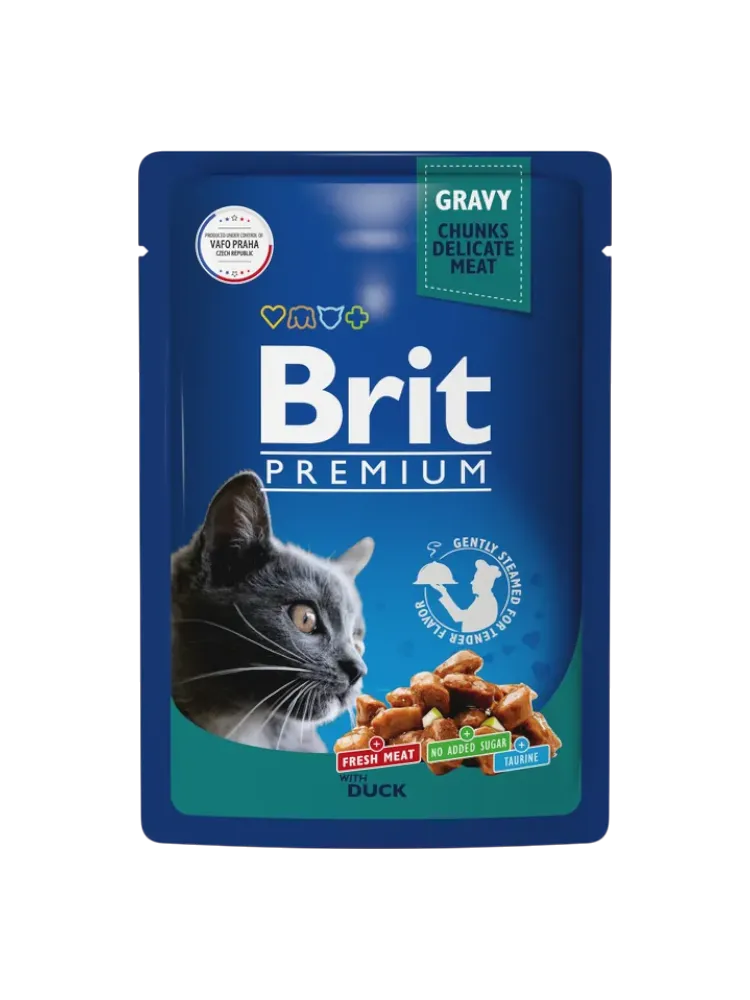 КОРМ Д/КОШЕК BRIT 85Г PREMIUM УТКА В СОУСЕ