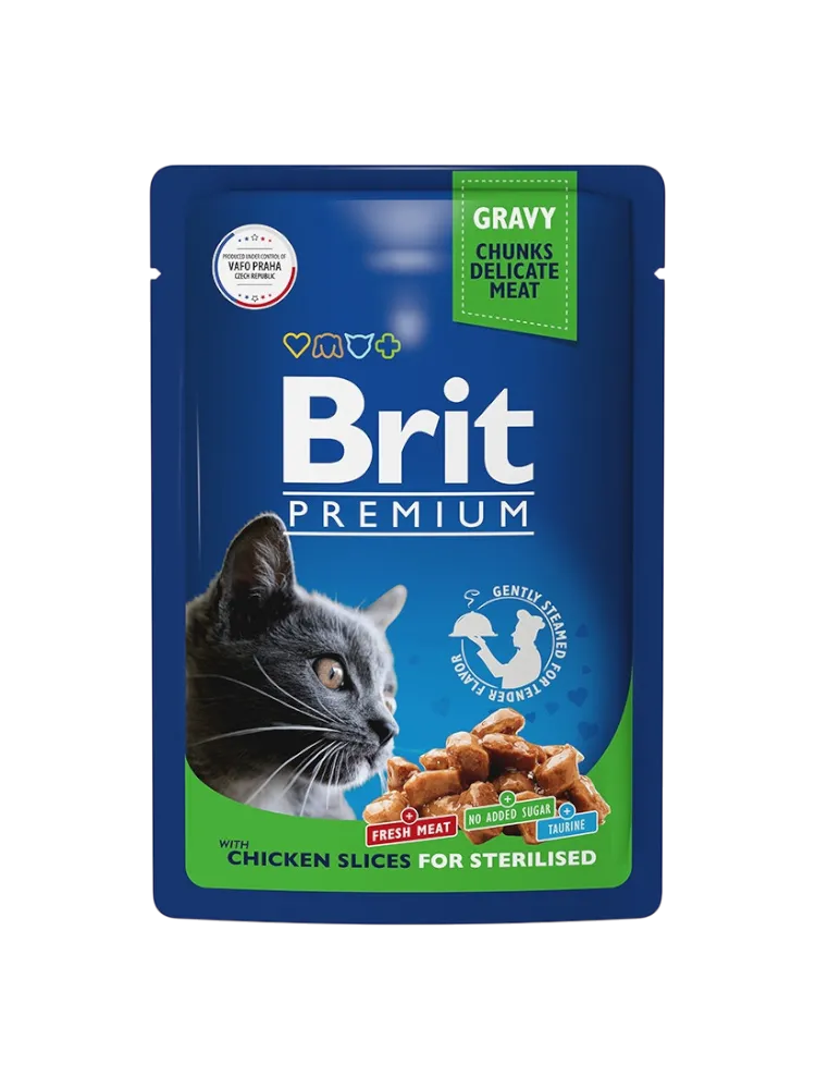 КОРМ Д/КОШЕК BRIT 85Г PREMIUM ЦЫПЛЕНОК В СОУСЕ - фото 1