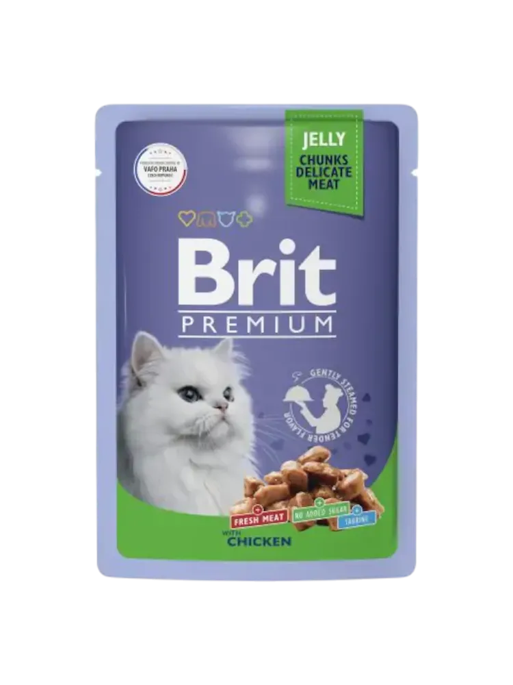 КОРМ Д/КОШЕК BRIT 85Г PREMIUM ЦЫПЛЕНОК В ЖЕЛЕ ЖЕЛЕ - фото 1
