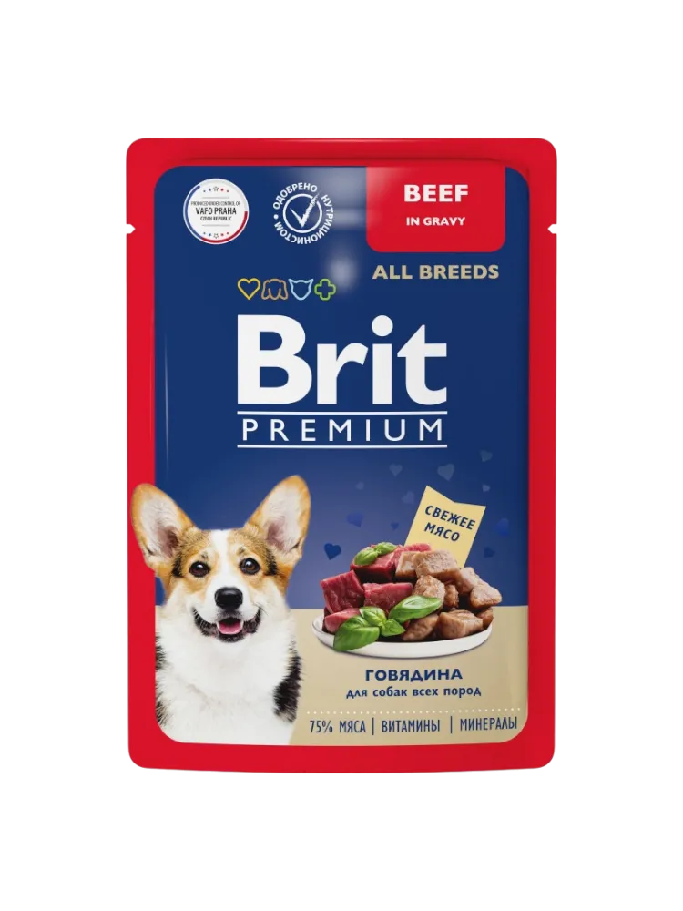 КОРМ Д/СОБАК BRIT 85Г PREMIUM ГОВЯДИНА В СОУСЕ