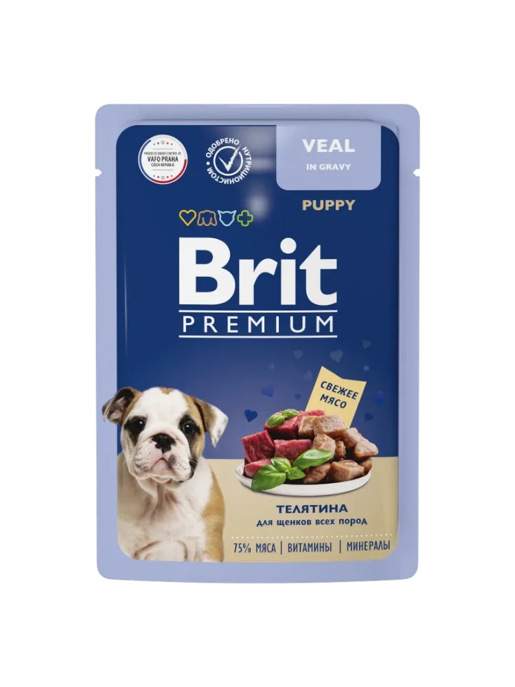 КОРМ Д/ЩЕНКОВ BRIT 85Г PREMIUM ТЕЛЯТИНА В СОУСЕ