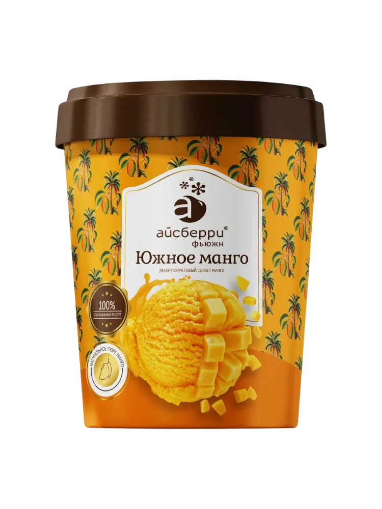 МОРОЖЕНОЕ АЙСБЕРРИ ФРУКТ СОРБЕТ С КУСОЧКАМИ МАНГО ВЕДРО 350Г