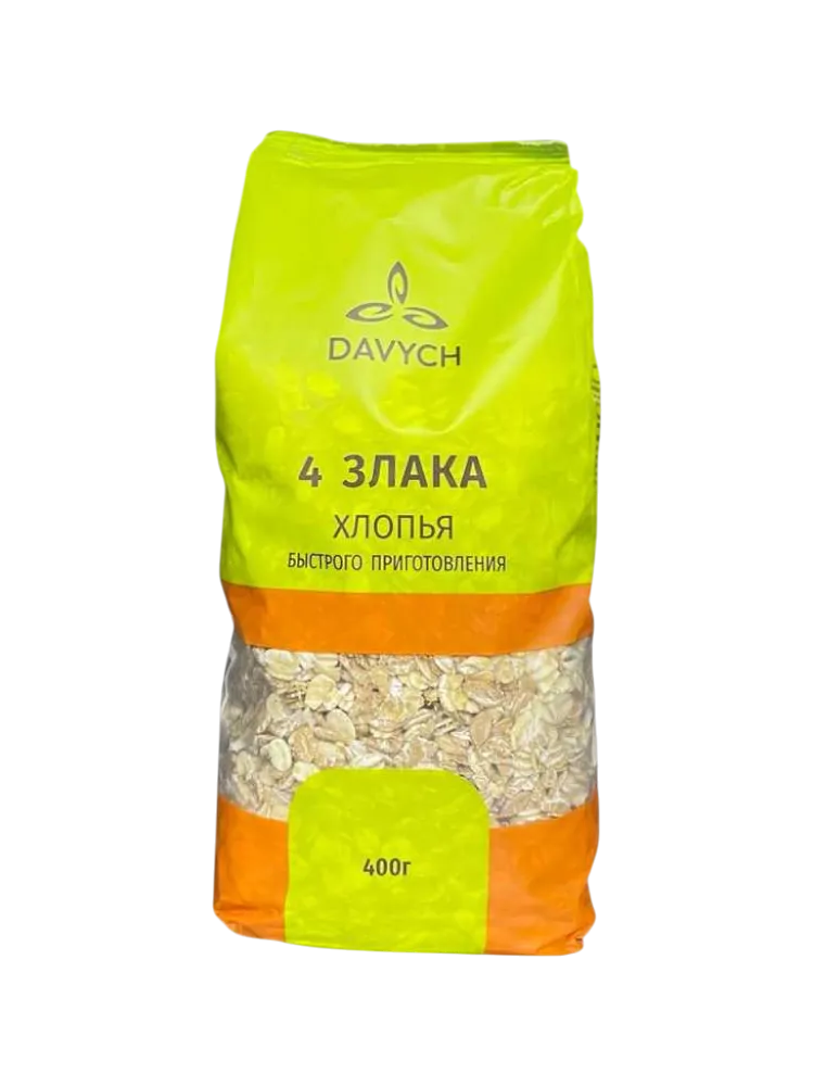 СМЕСЬ ХЛОПЬЕВ DAVYCH 4 ЗЛАКА 400Г