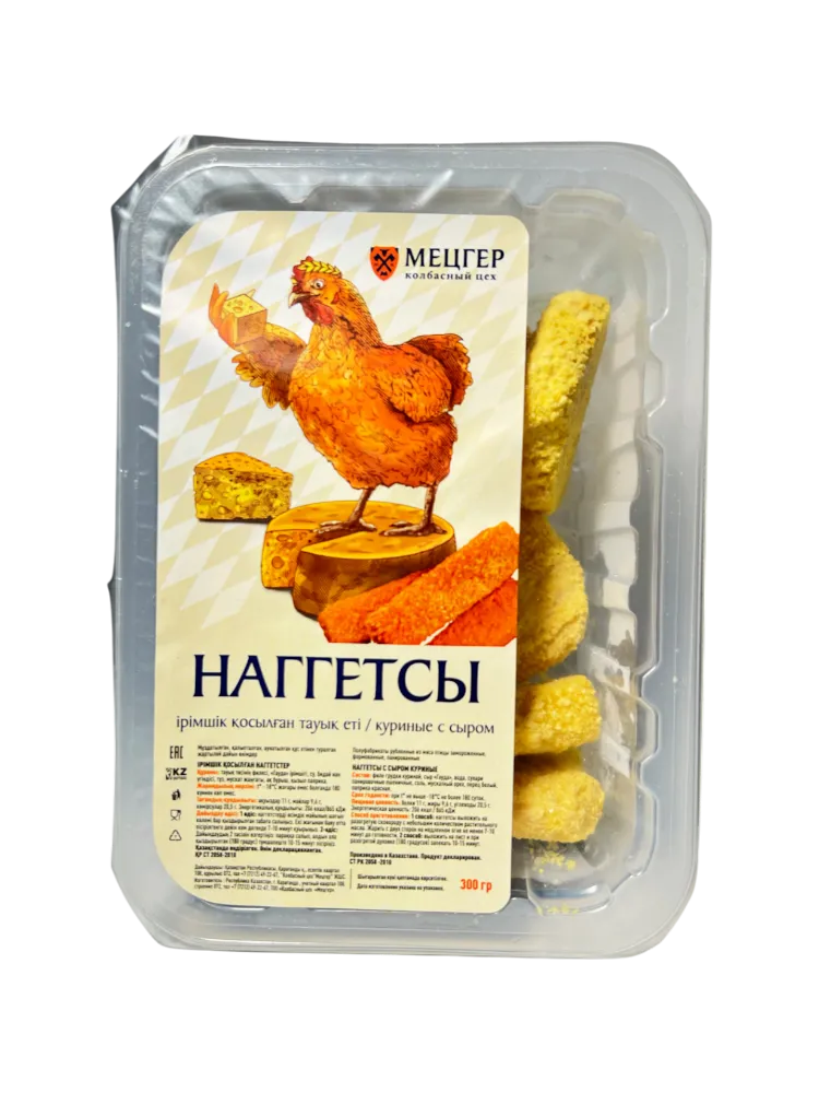НАГГЕТСЫ МЕЦГЕР 300Г КУРИНЫЕ С СЫРОМ