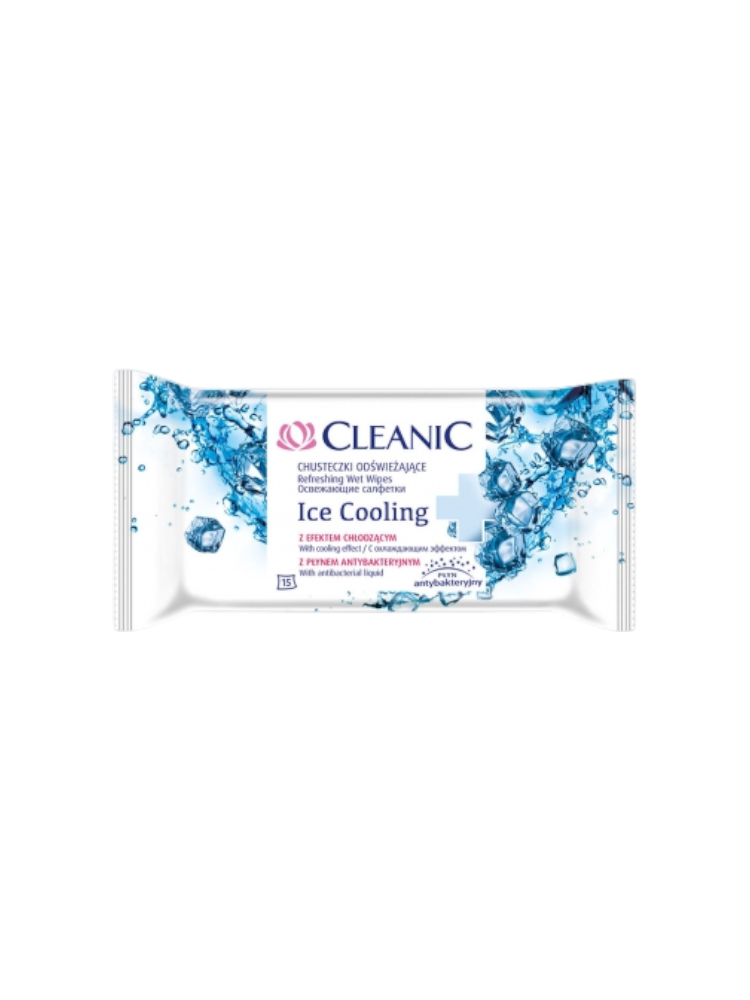 САЛФЕТКИ ВЛАЖ CLEANIC ICE COOLING ОСВЕЖАЮЩИЕ 15ШТ
