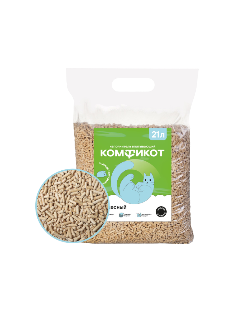 НАПОЛНИТЕЛЬ КОМФИКОТ 21Л ДРЕВЕСНЫЙ МЕЛКИЕ ГРАНУЛЫ