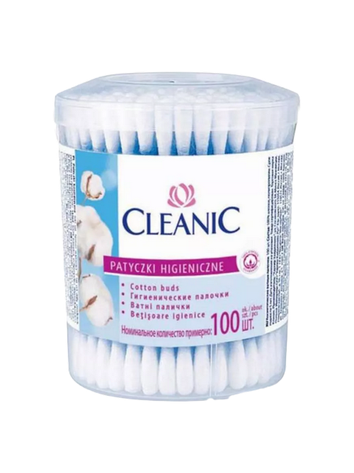 ВАТНЫЕ ПАЛОЧКИ CLEANIC 100ШТ КРУГЛАЯ