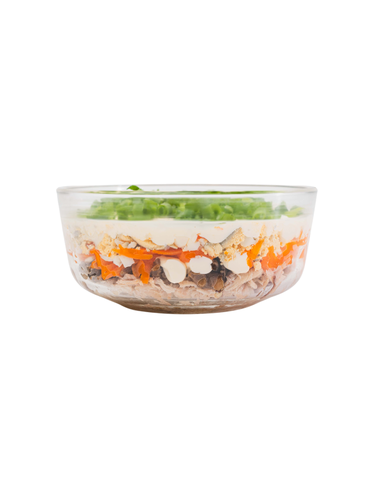 САЛАТ С ЖАРЕНЫМИ ГРИБАМИ И КУРИЦЕЙ - фото 3
