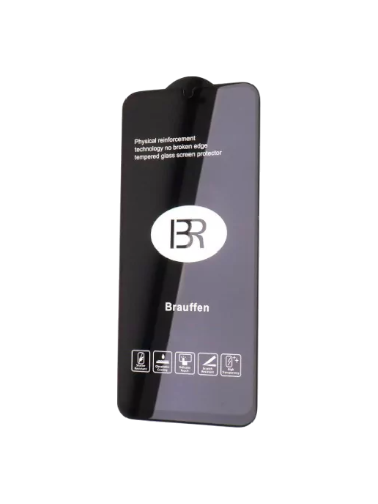 Простое стекло на Samsung A52 black Brauffen Super Glass