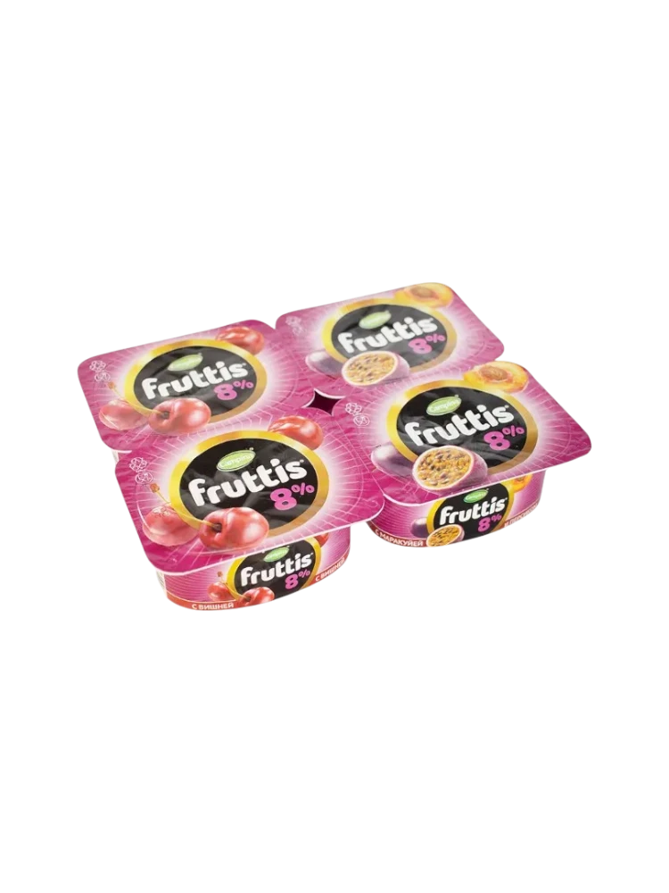 ЙОГУРТ FRUTTIS 115Г 8% ПЕРСИК-МАРАКУЙЯ ВИШНЯ