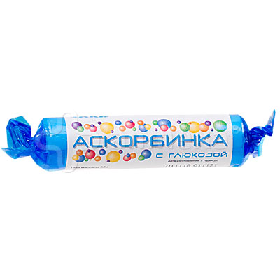 Аскорбиновая кислота с глюкозой №10 "Гленвитол" крутка без добавок