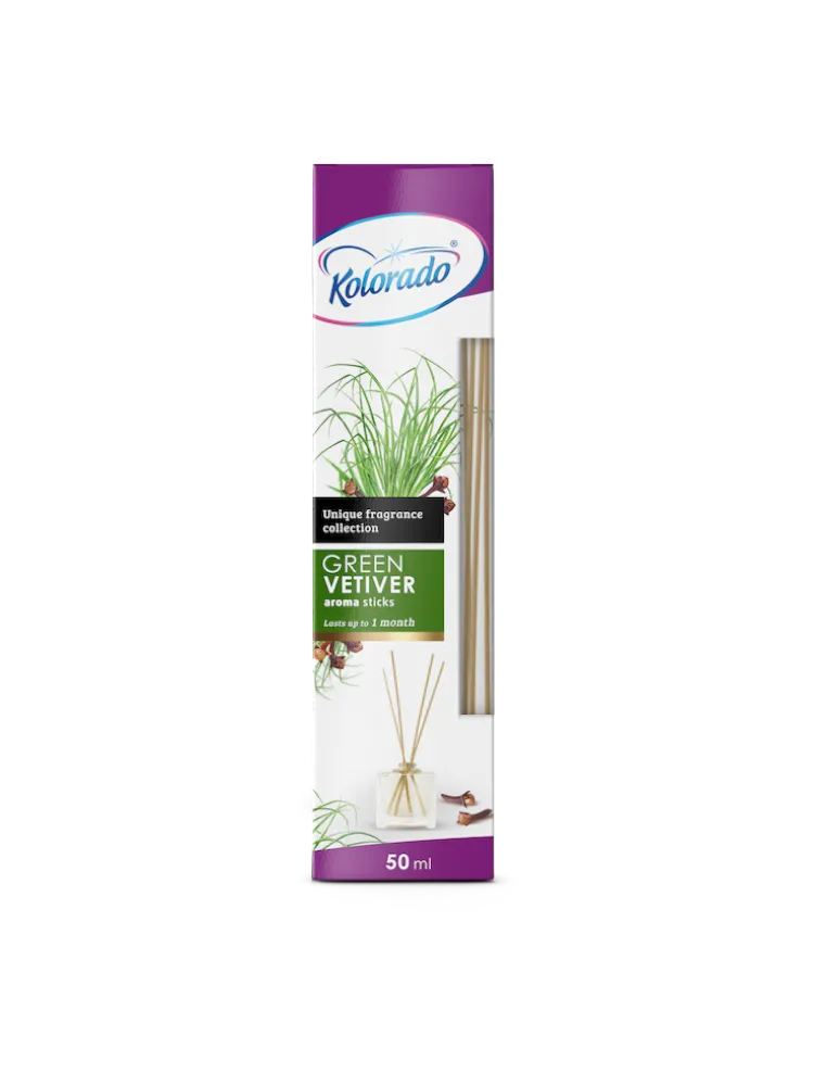 АРОМАДИФФУЗОР KOLORADO 50МЛ AROMA STICKS GREEN VETIVER