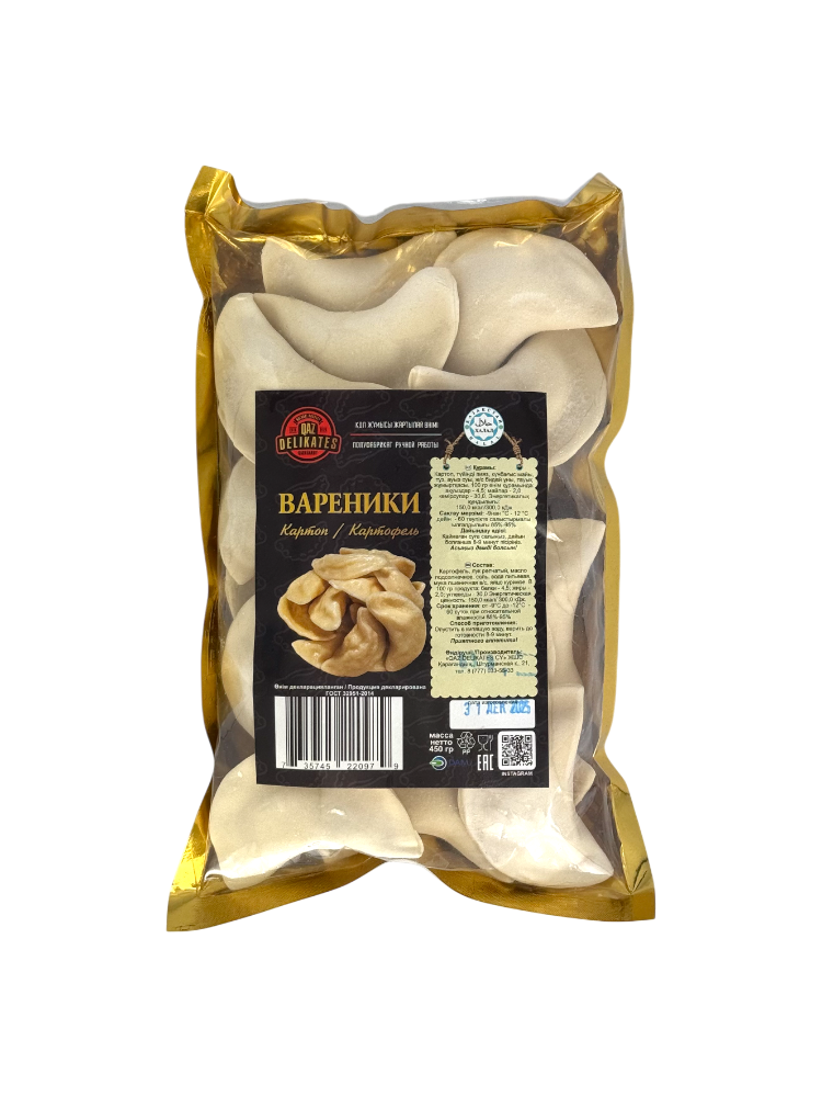 ВАРЕНИКИ QAZ DELIKATES С КАРТОФЕЛЕМ 450Г