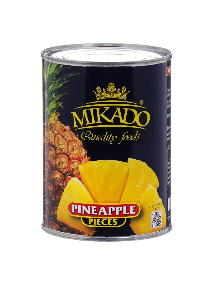 АНАНАСЫ MIKADO 580Г КУСОЧКИ В СИРОПЕ