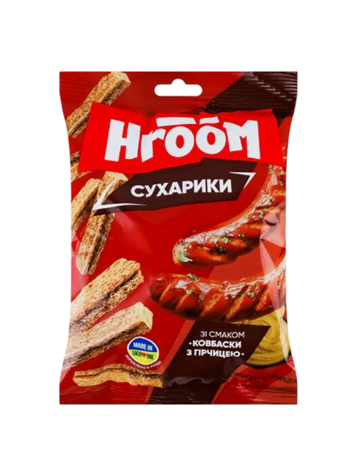 СУХАРИКИ HROOM STICKS 60Г КОЛБАСКИ