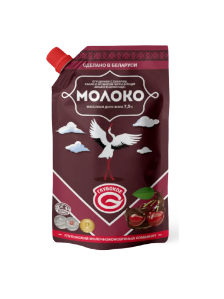 Молоко  сгущ.какао и аром.черри-бренди ВИШНЯ В ШОКОЛАДЕ 7,5% 280г