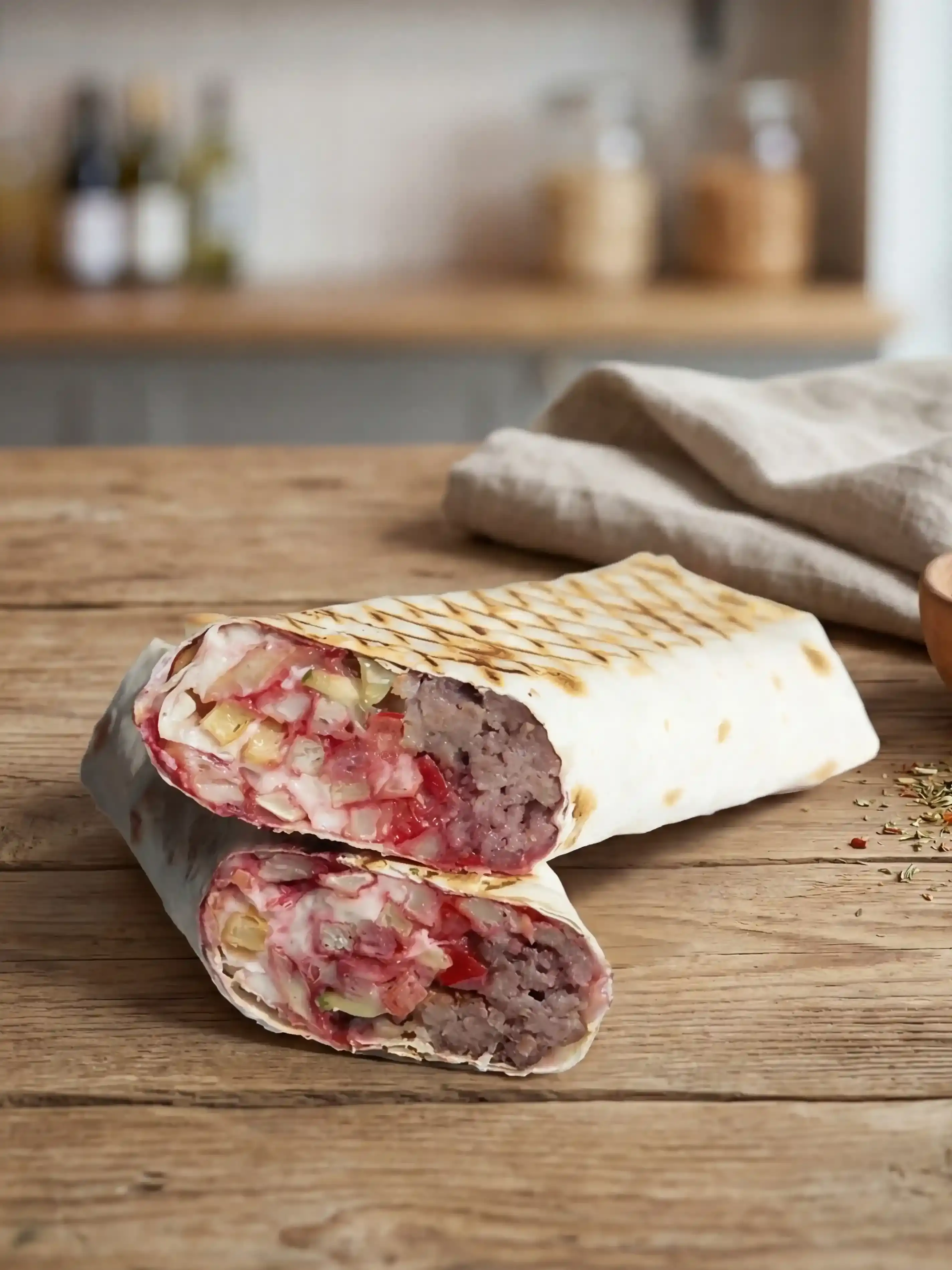 Донер с говядиной и вишневым соусом от Brofood
