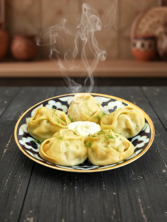 Манты с картофелем и говядиной 5 шт от The Manty