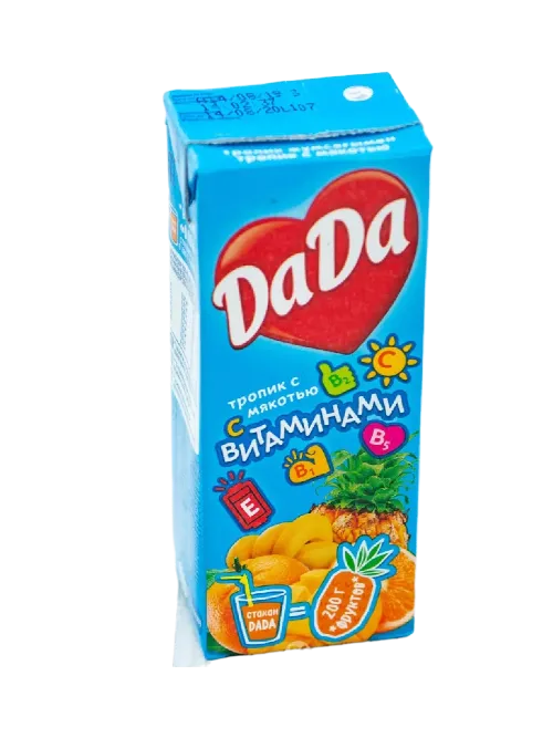 Сок с трубочкой DaDa 0.2л от JaDi